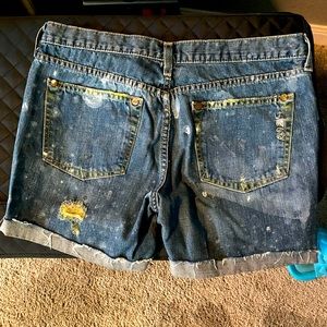 Graffiti denim shorts